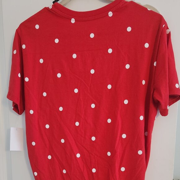 Disney Cruella DeVil Red White Polka Dot Short Sleeve Top - Picture 2 of 3